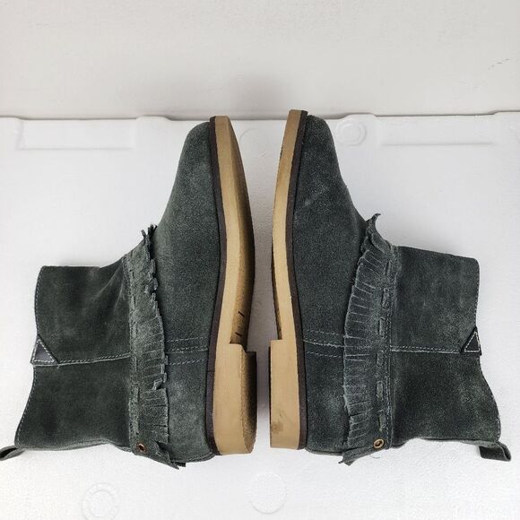 Coolway Grey Suede Fringe Ankle Boot Booties Boho Comfort Shoes Size 8 - Picture 8 of 14